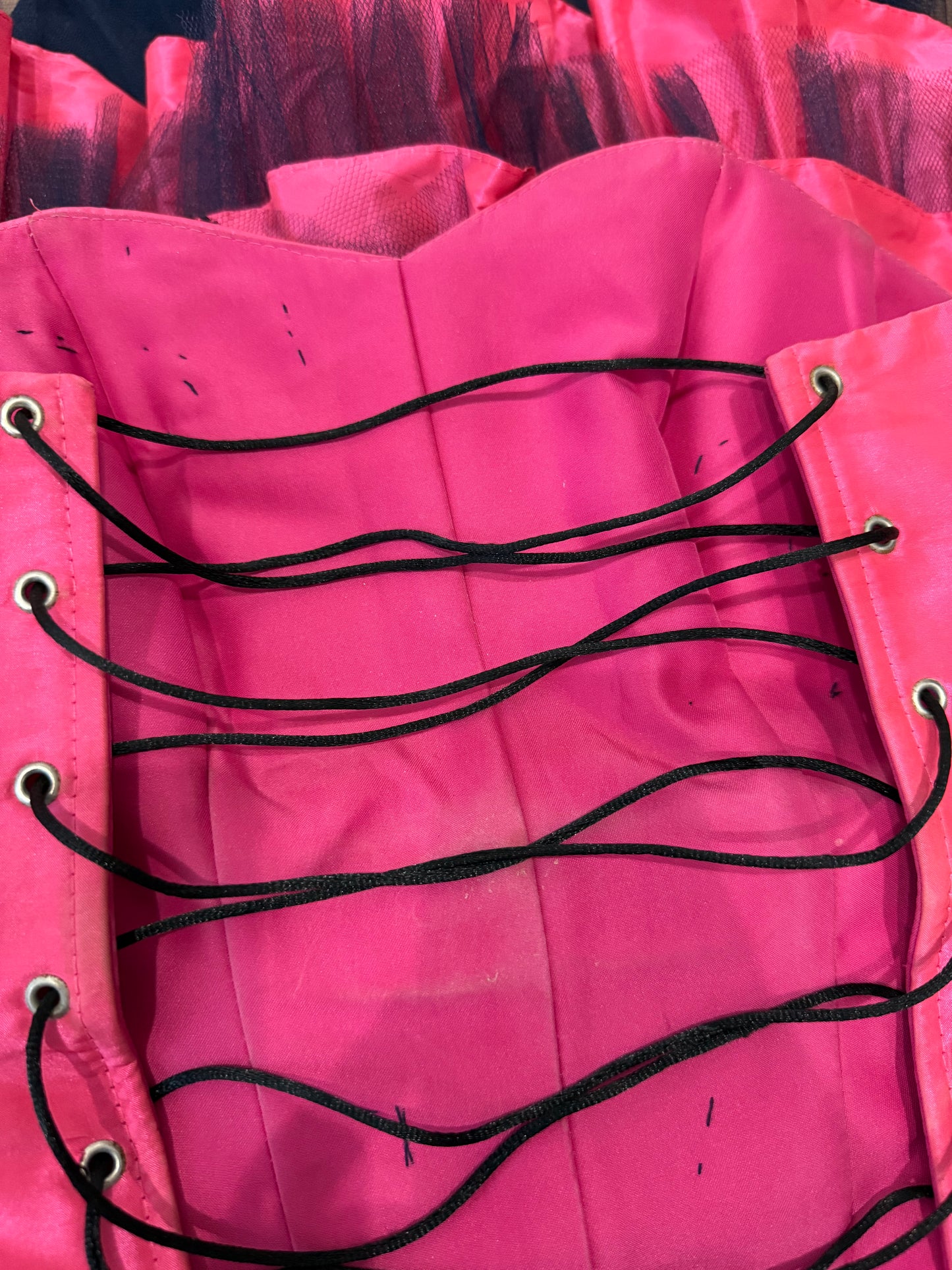 Pink&black dress set