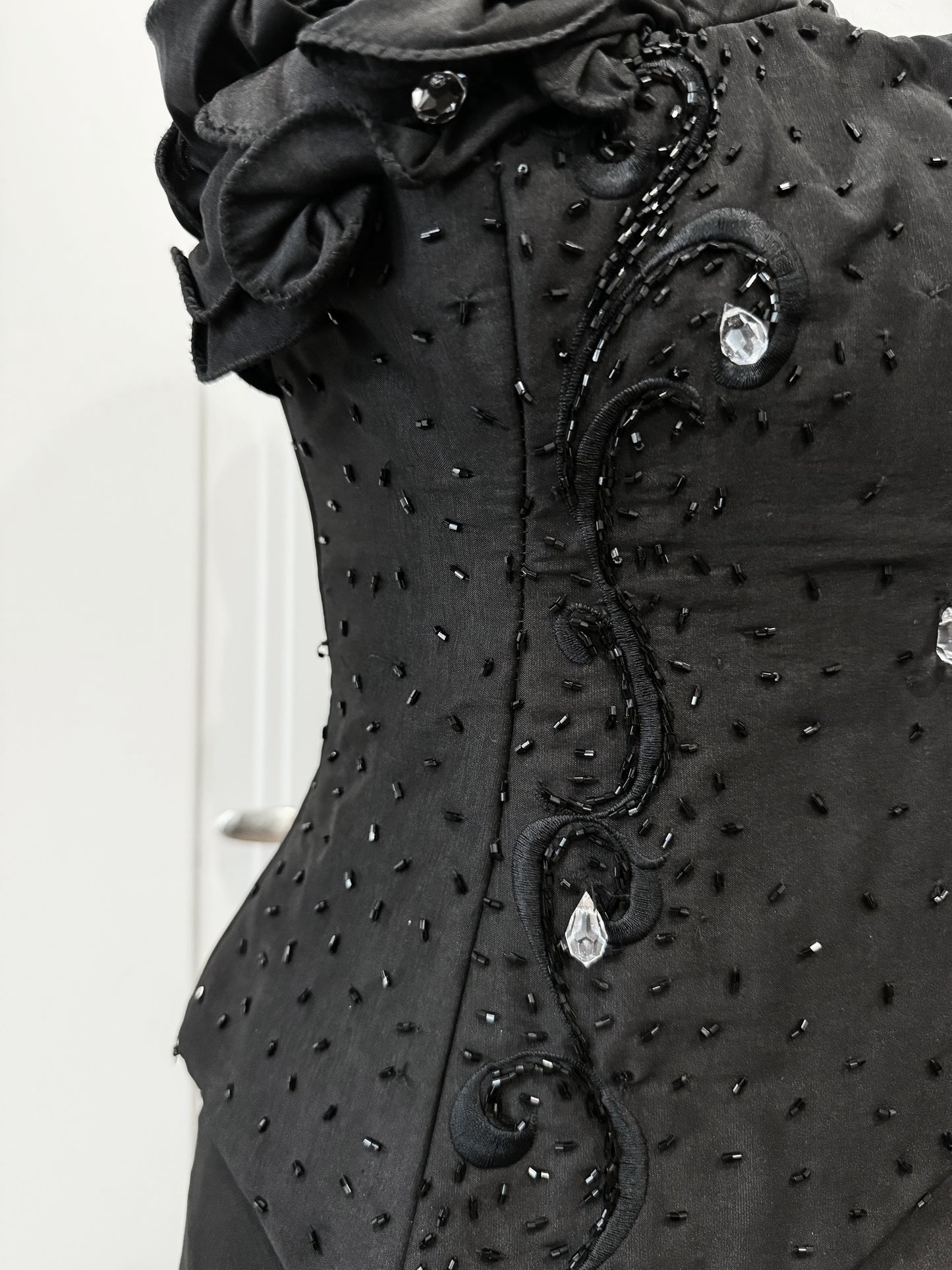 Black Old Hollywood Floral Dress Set