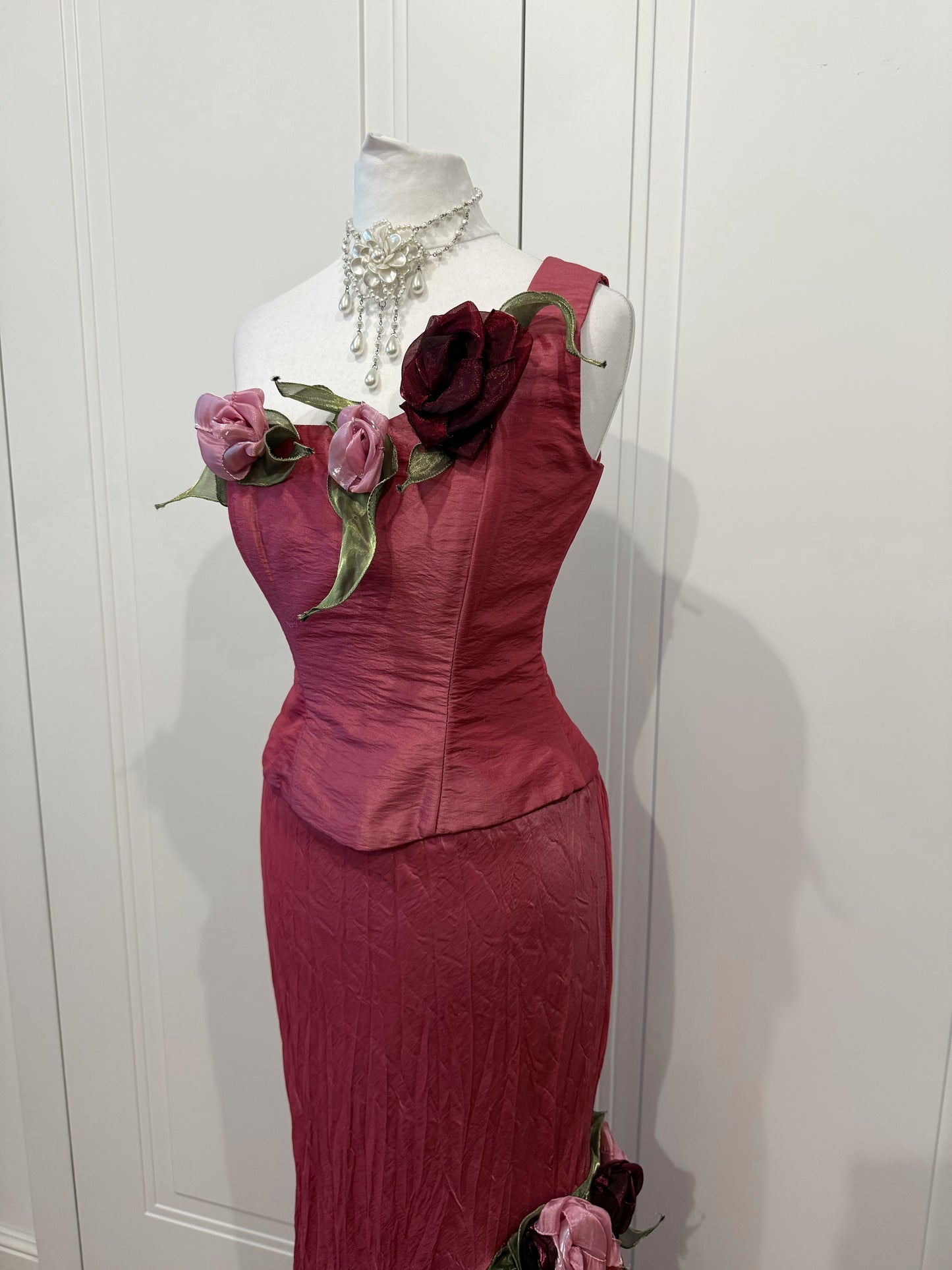 Dusty Rose Floral Dress Set