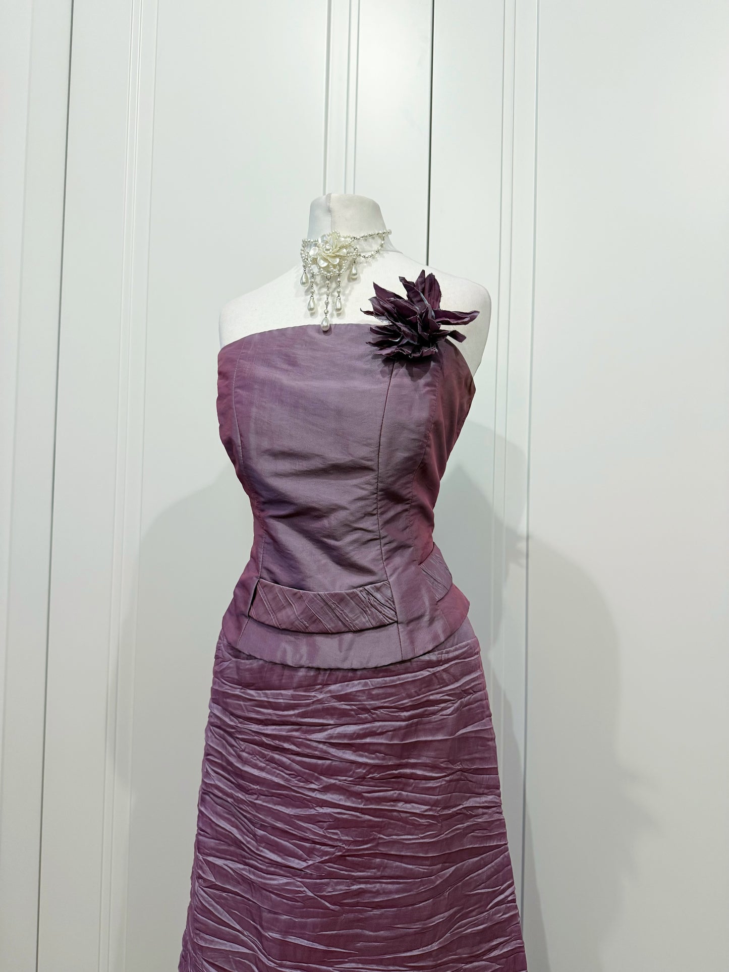 Long purple dress set