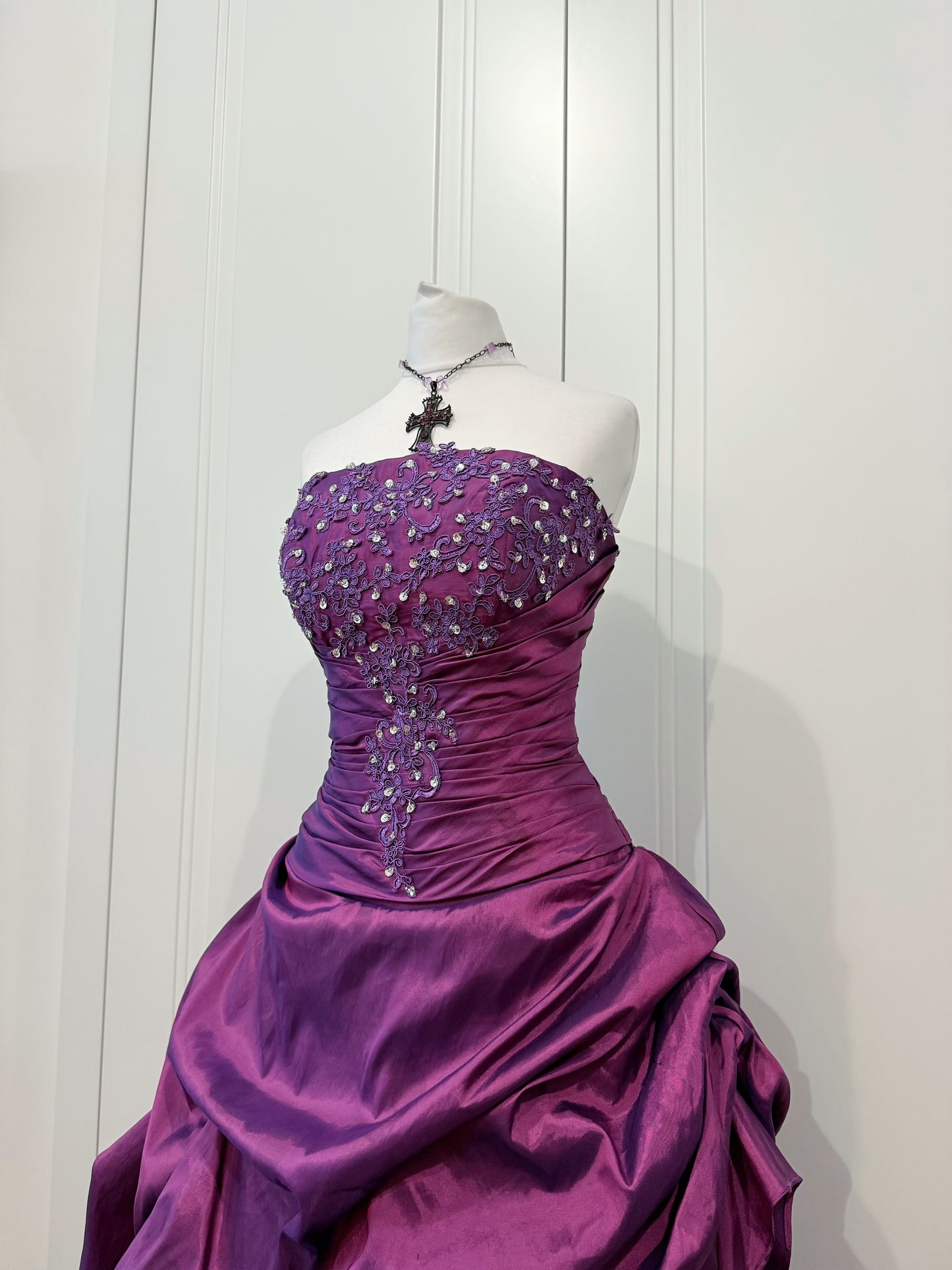 Long purple fluffy dress