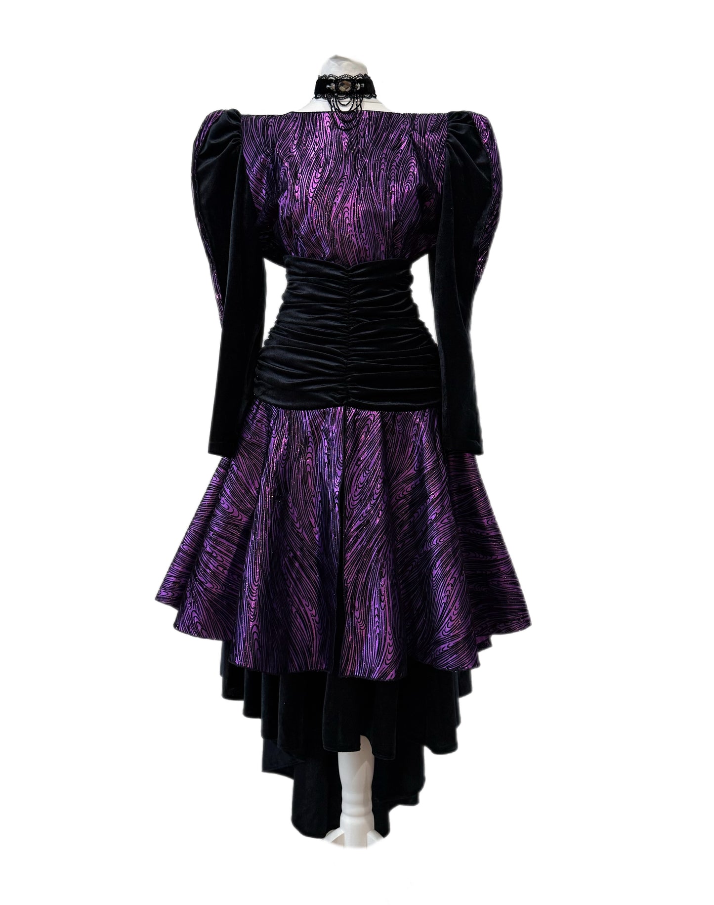 Black&purple midi dress
