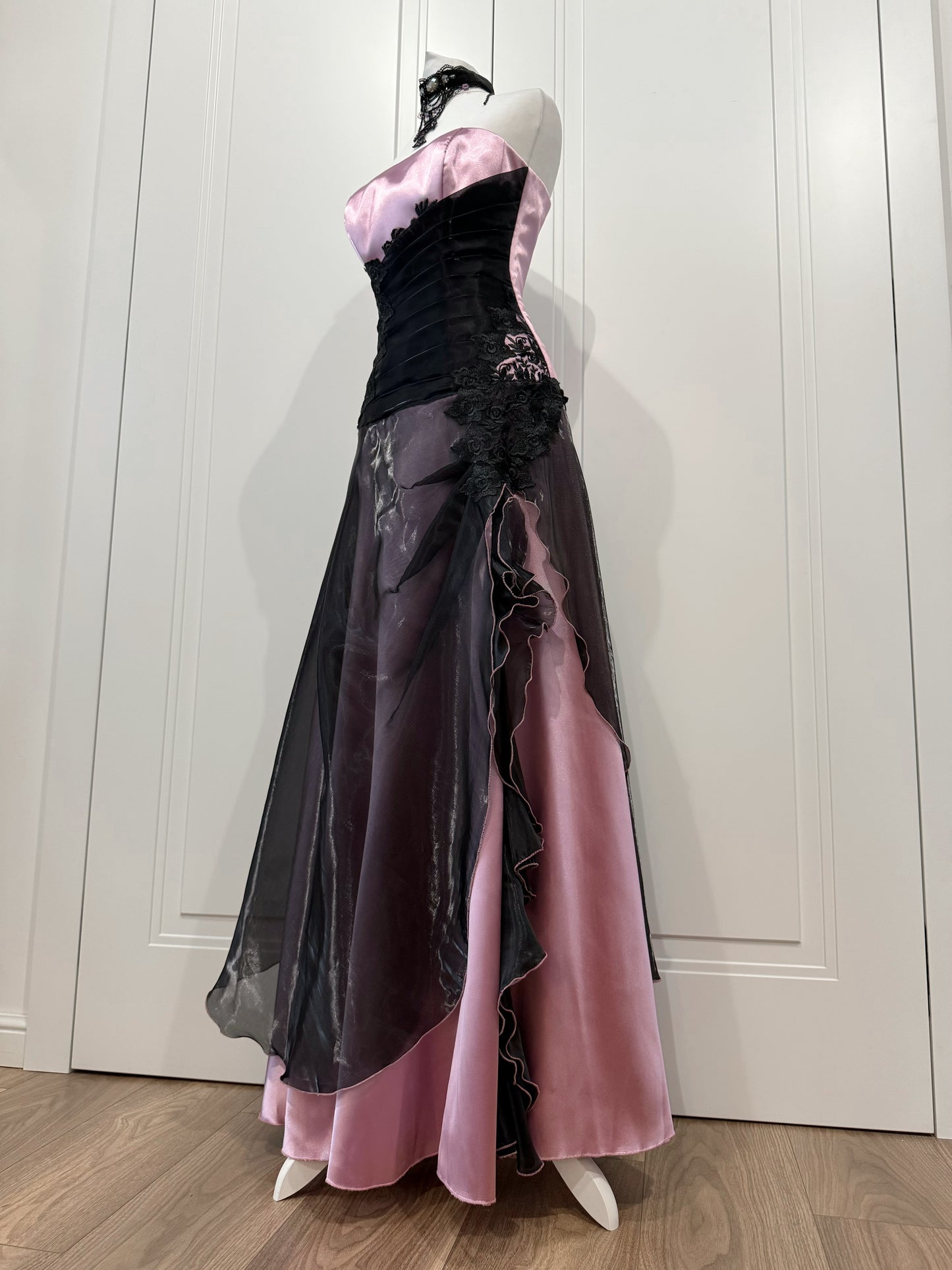 Black & Pink Maxi Dress