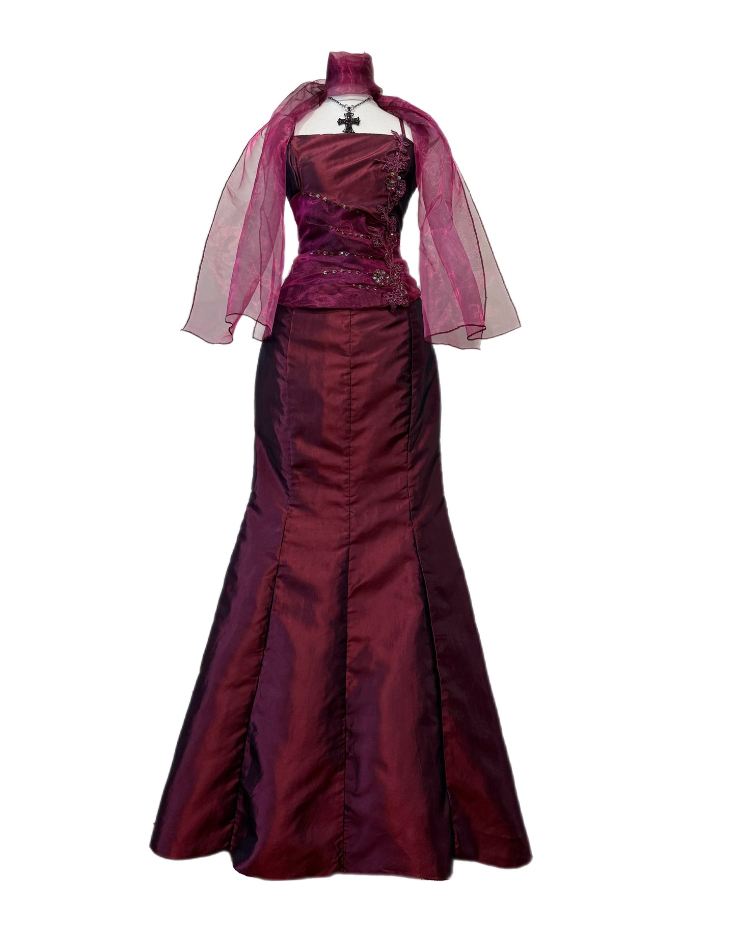 Burgundy & Purple Maxi Dress