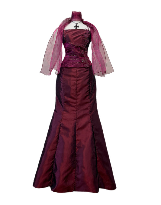 Burgundy & Purple Maxi Dress
