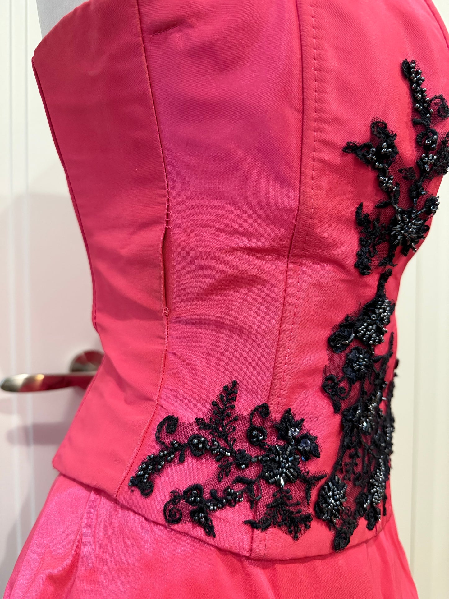 Pink&black dress set