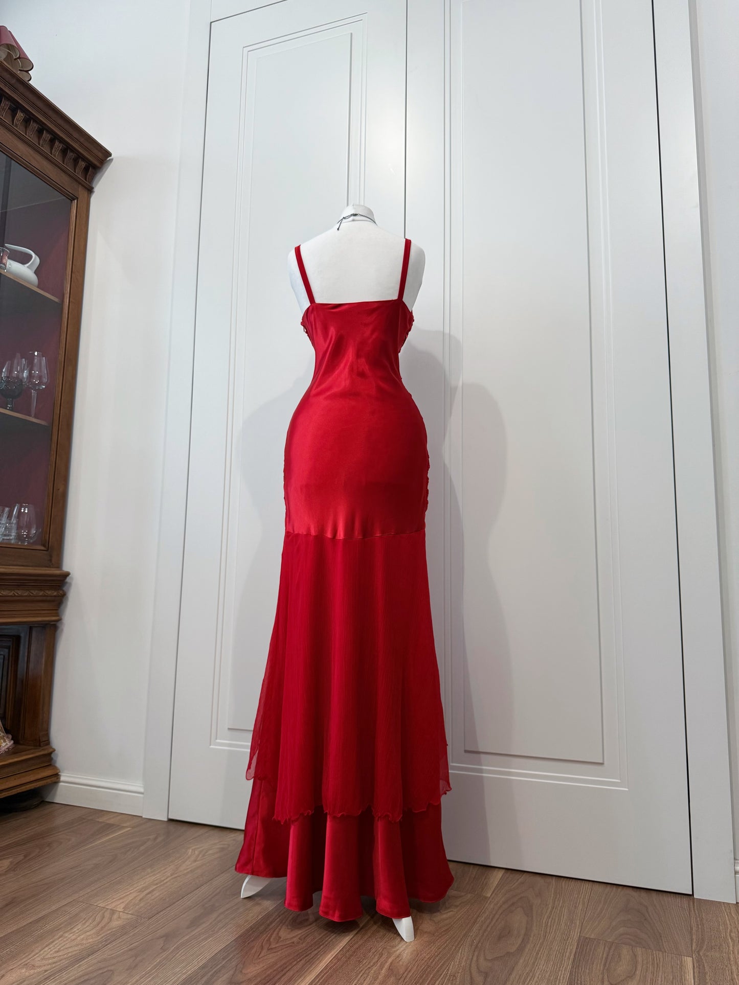 Red maxi dress