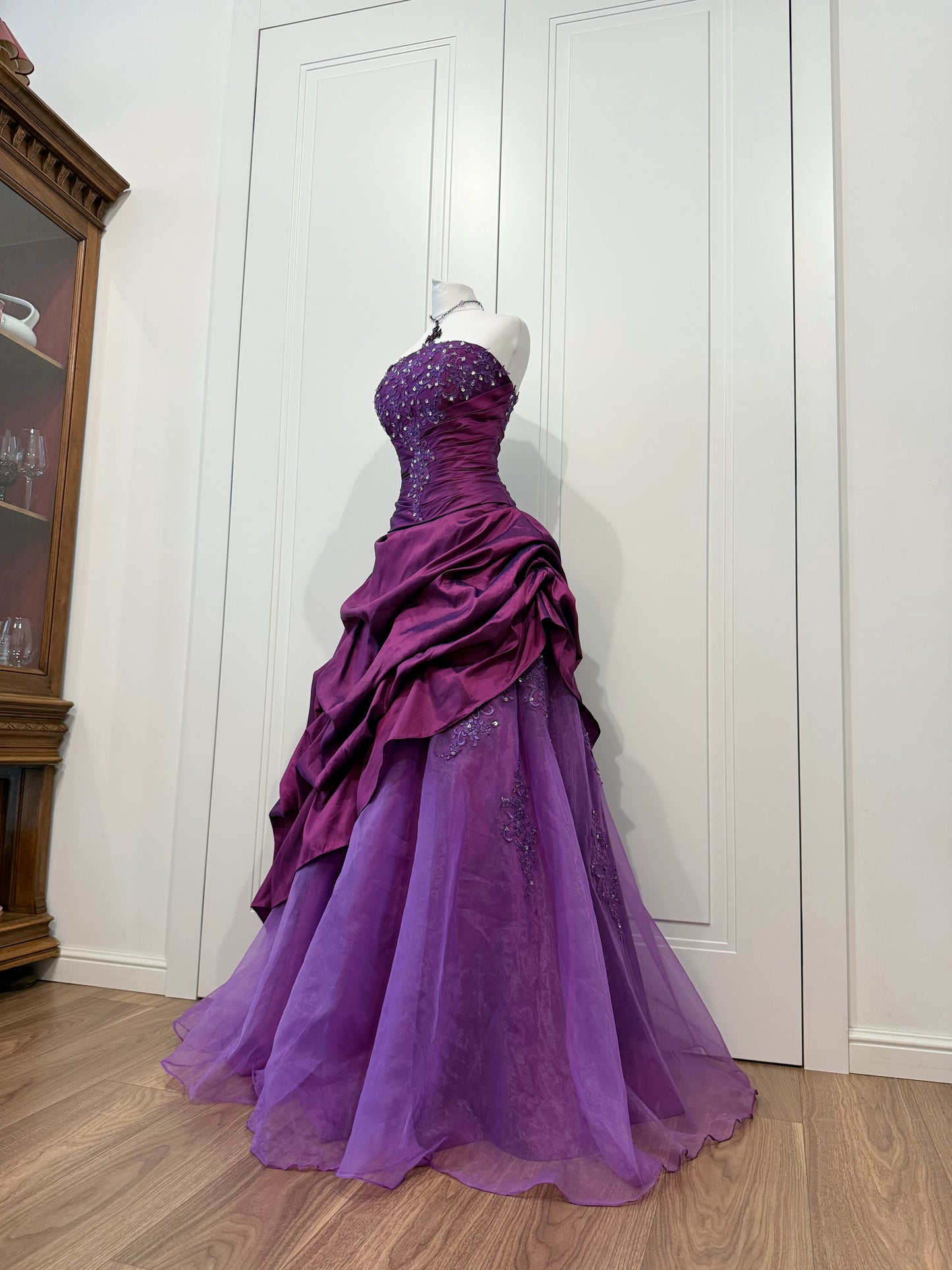 Long purple fluffy dress