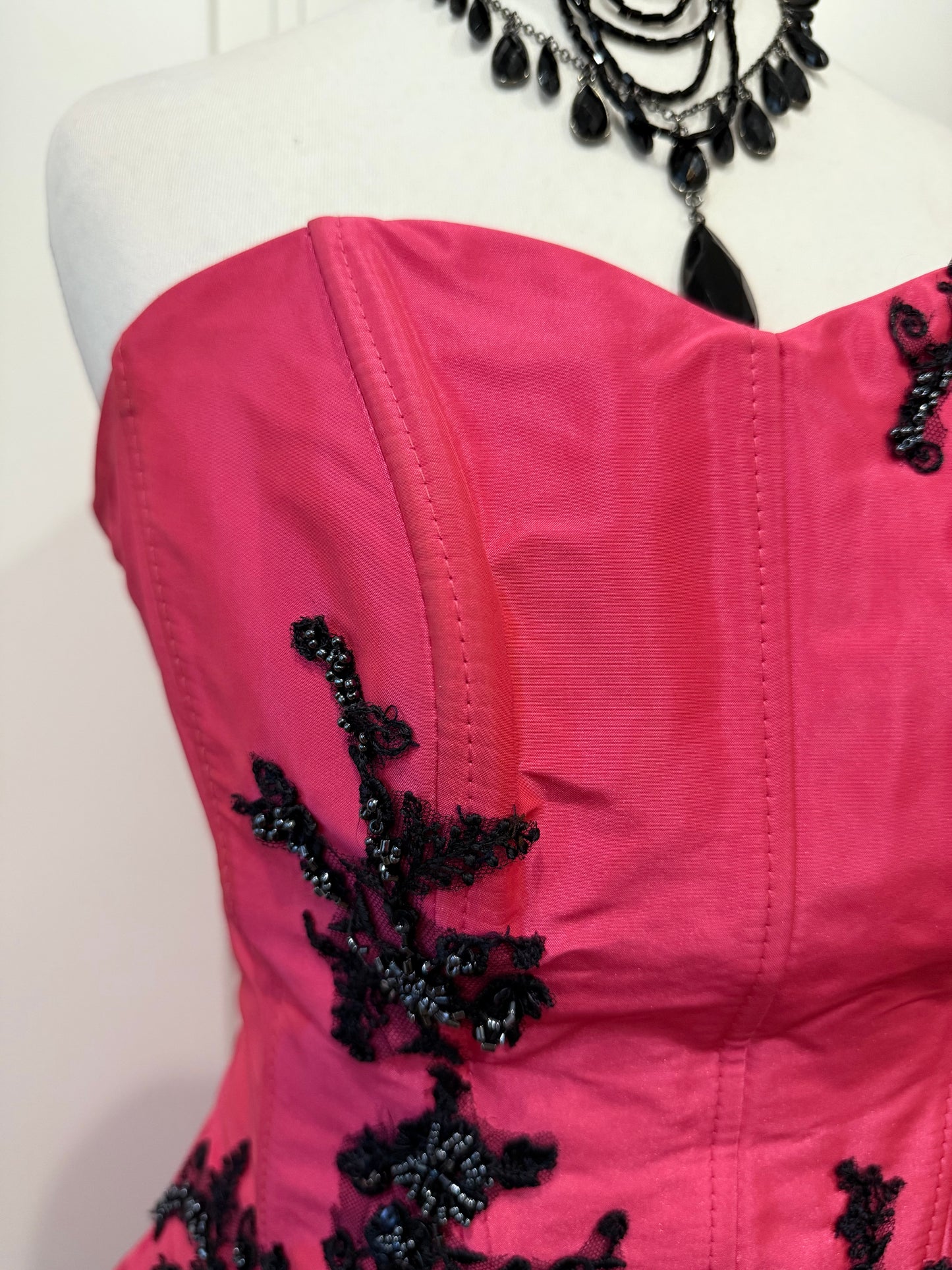 Pink&black dress set