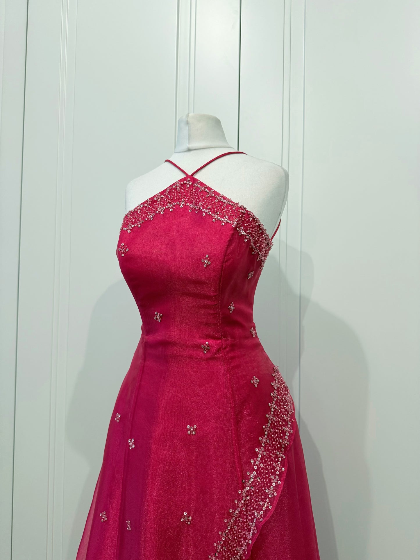 Pink long fluffy dress