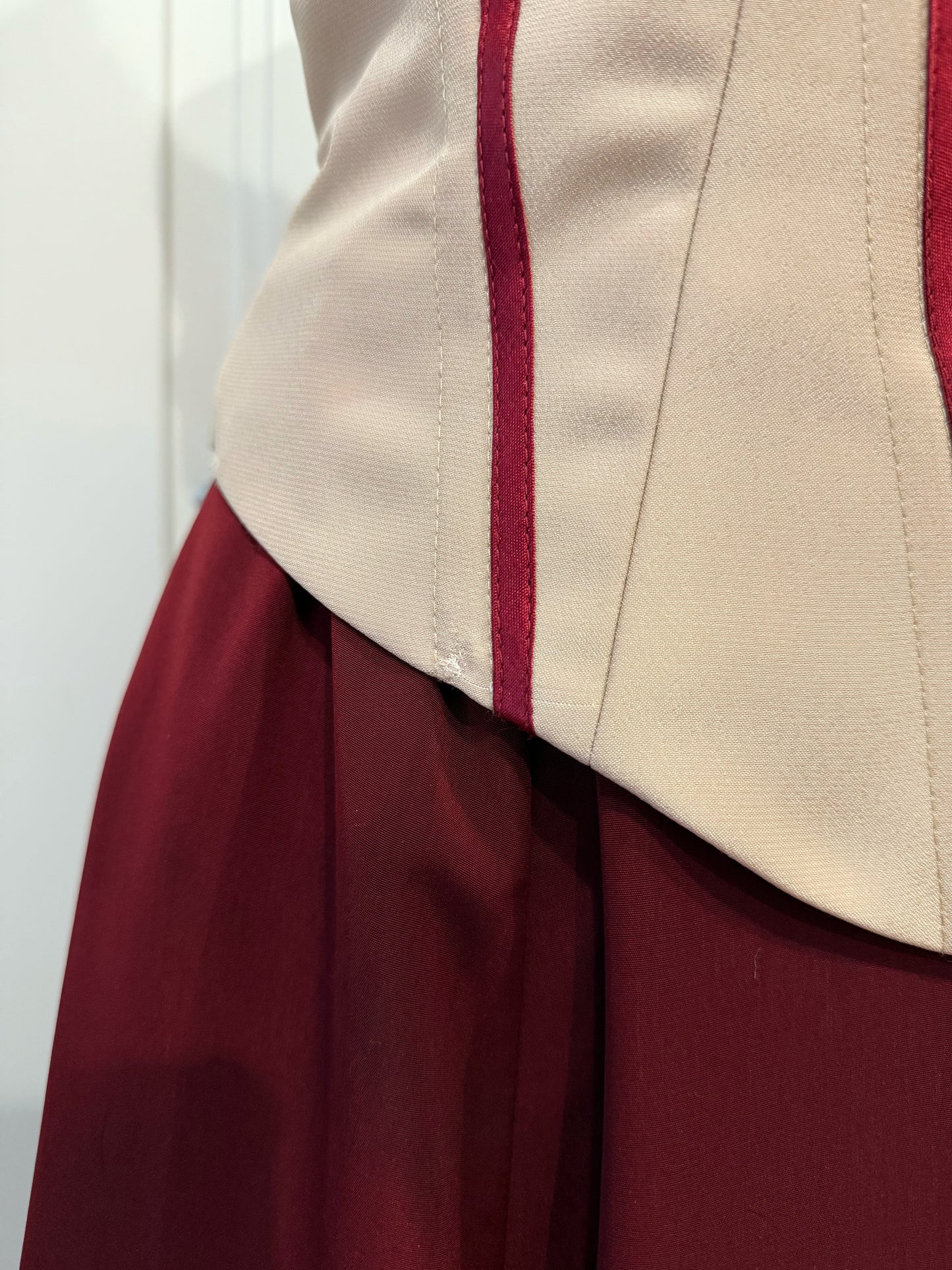 Burgundy & Ivory Long Dress Set