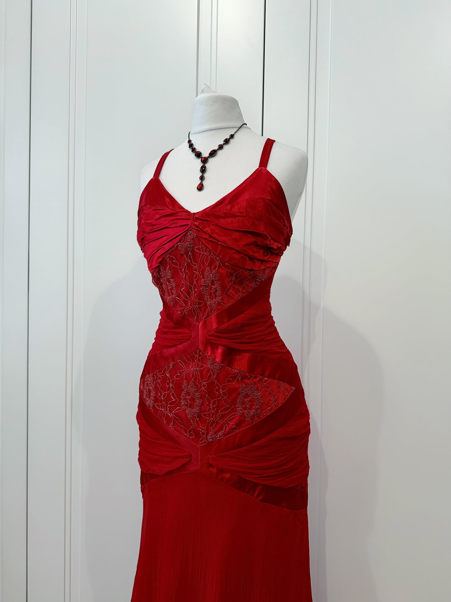 Red maxi dress