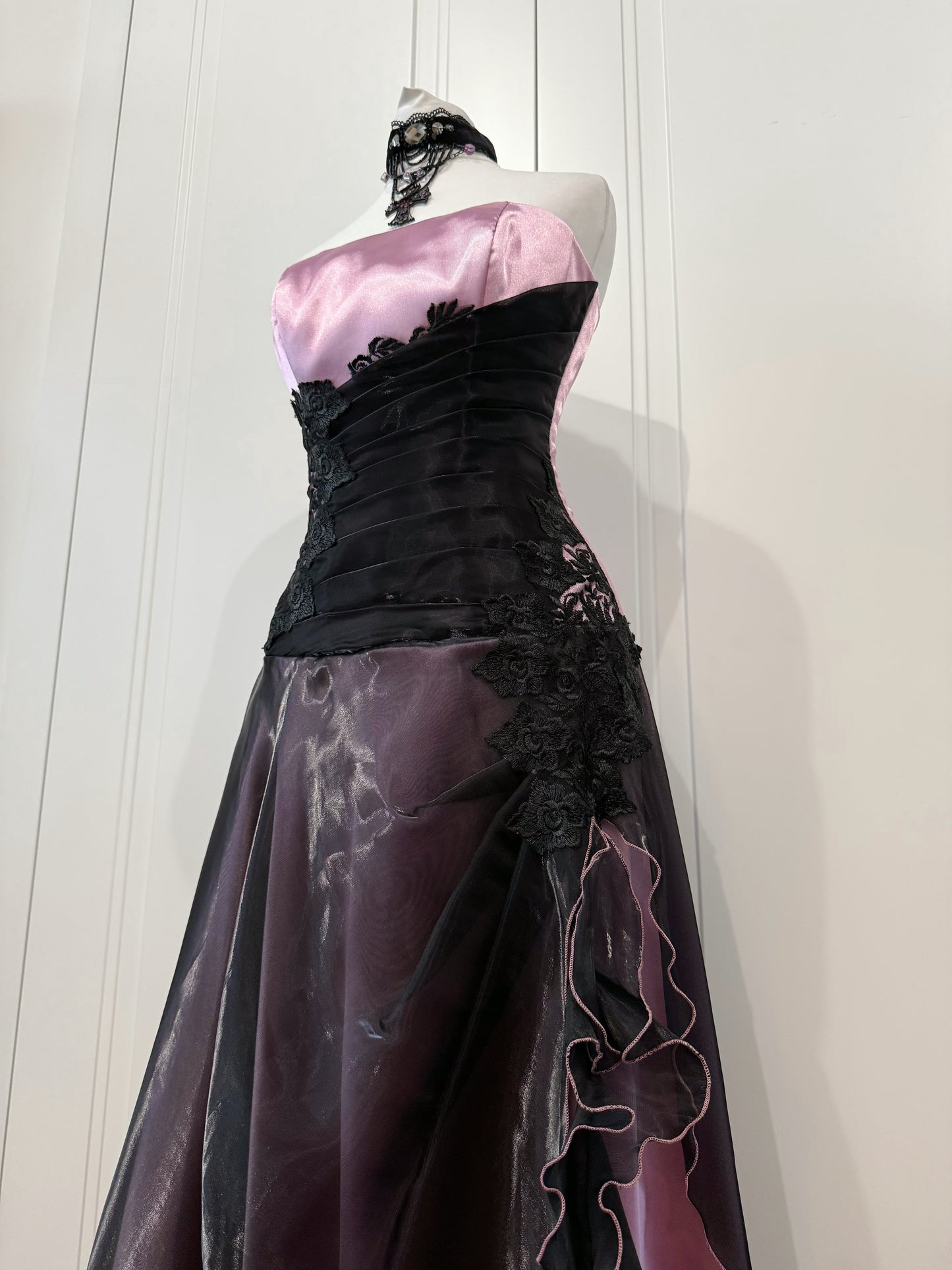 Black & Pink Maxi Dress