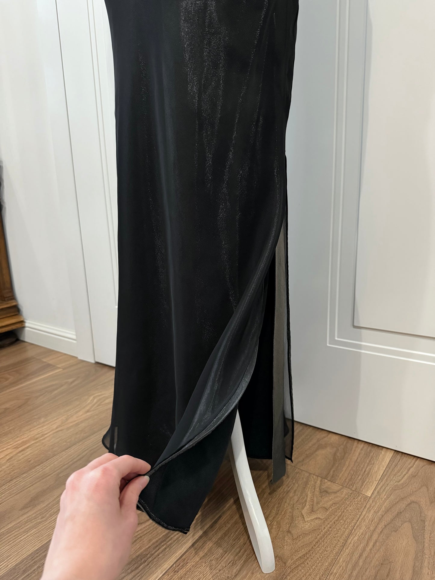 Vintage Black Beaded Evening Dress