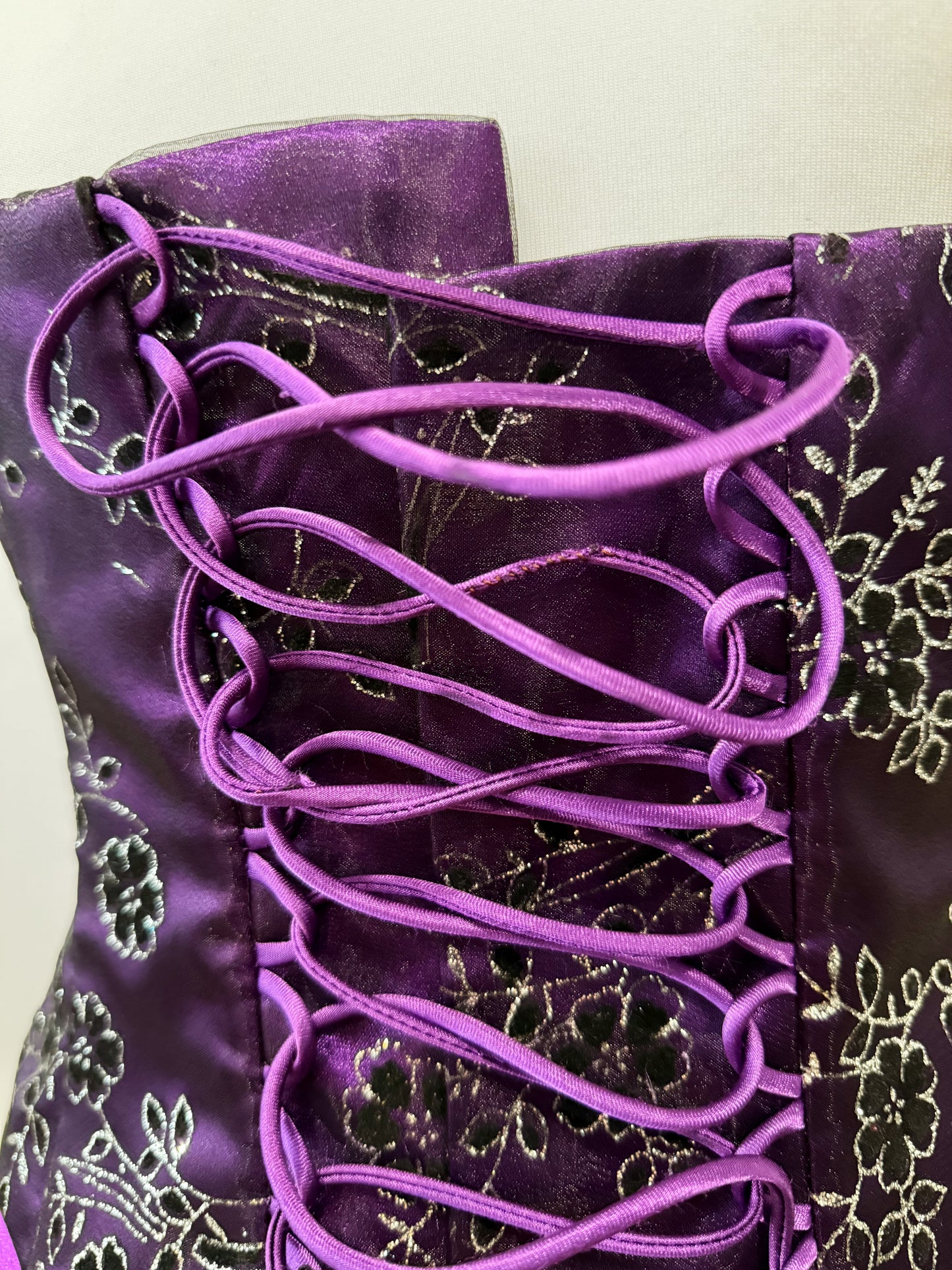 Purple&black long fluffy dress